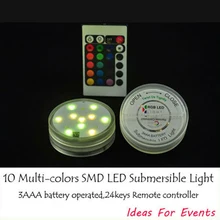 48 шт./лот дистанционного Управление AAA Батарея работает многоцветная светодиодная ваза свет база, отличный подарок на свадьбу, Рождество украшения