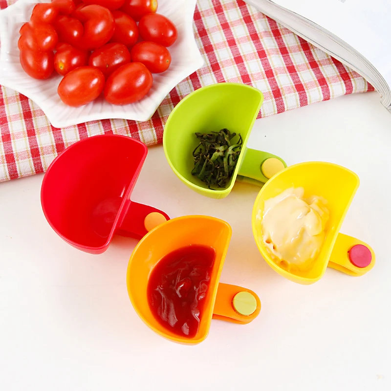 

4Pcs/Lot Salad Saucer Holder Bowl Ketchup Jam Saucer Food Storage Container Seasoning Tank Tomato sauce Can De salsa de tomate