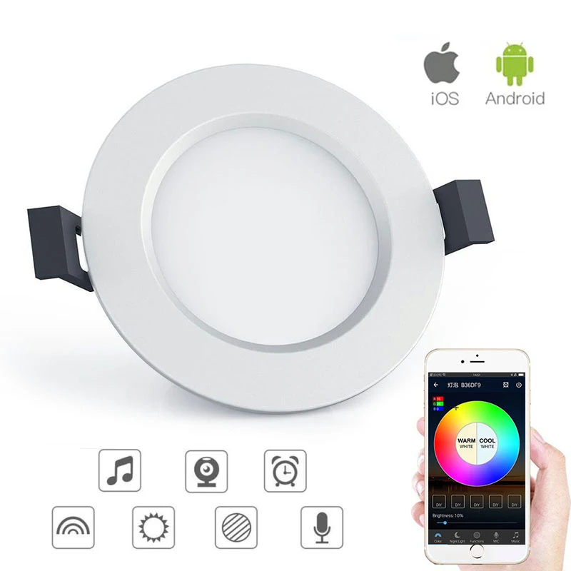 Умная светодиодсветильник лампа OOBEST 5 Вт 220 В RGBW Bluetooth с регулируемой