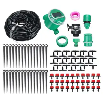 

25m Drip Irrigation Kit Water Timer Waterproof Automatic Watering Electronic Garden Sprinkler Plant Agriculture Greenhouse Water