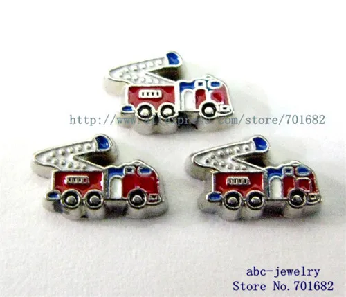 

fire truck 10pcs floating charm FC479 for floating locket as families friend gift