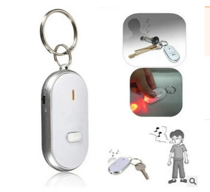 ZUCZUG NEW Anti-Lost LED Key Finder Find Locator Keychain Whistle Beep Sound Control Torch