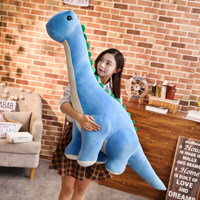 

35-90CM Cartoon Cute Long Neck Dinosaur Plush Toy Soft Animal Packed Sleeping Pillow Girl's Birthday Christmas Gift