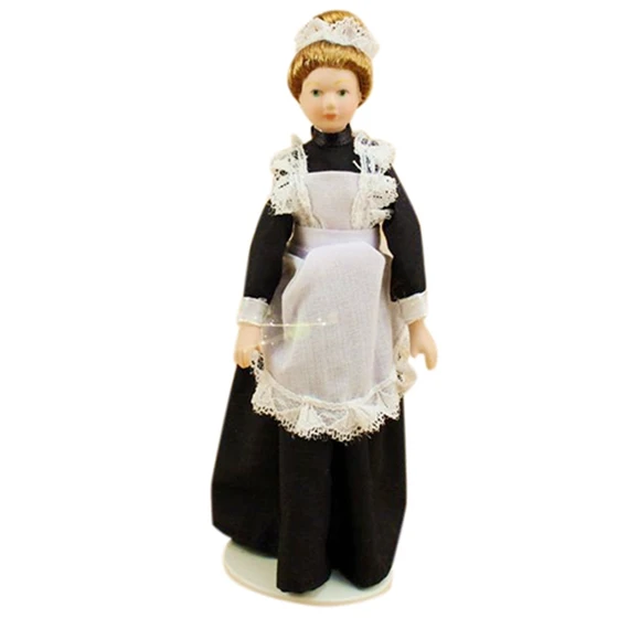 

1:12 Dolls For Dollhouse Miniature Doll Ceramics Poseable Maid Accessories Toy