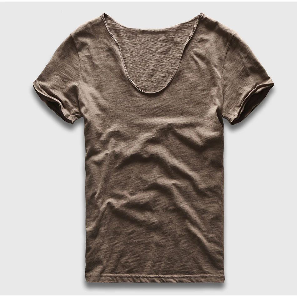 Брендовая мужская футболка в стиле хип-хоп, модная повседневная хлопковая Футболка с v-образным вырезом XXL Swag для мужчин, мужские футболки с коротким рукавом