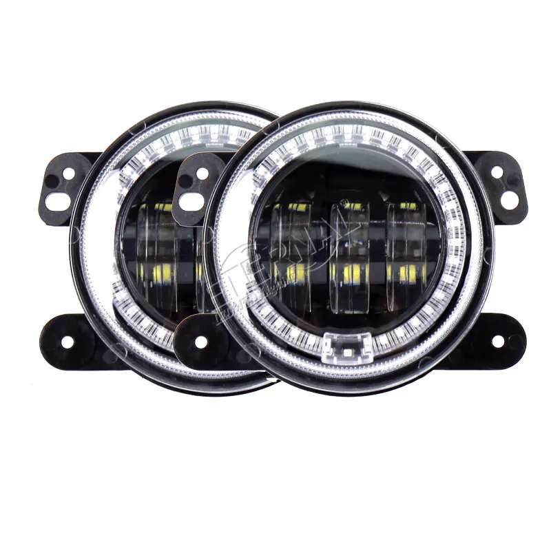 RGB светодиодный противотуманный светильник с дистанционным управлением 30 Вт JK лампа для автомобиля светодиодная лампа для авто внедорожника 4x4 Wrangler FJ JK 07-15 - Цвет: fog with halo