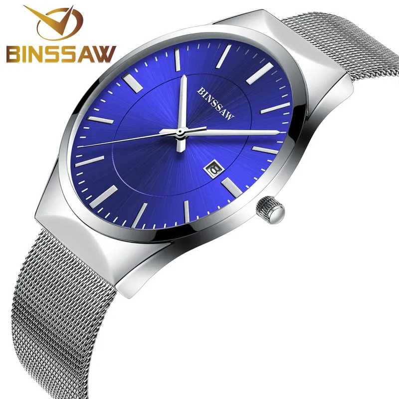 Prix pour BINSSAW top marque de luxe nouveau hommes montre étanche ultra-mince calendrier horloge mâle bande de loisirs montre à quartz hommes montre de sport Prix pour BINSSAW top marque de luxe nouveau hommes montre étanche ultra-mince calendrier horloge mâle bande de loisirs montre à quartz hommes montre de sport