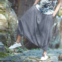 INCERUN, уличная одежда, мужские штаны-шаровары, с заниженным шаговым швом, с завязками, длина до икры, свободный крой, джоггеры, брюки размера плюс S-5XL