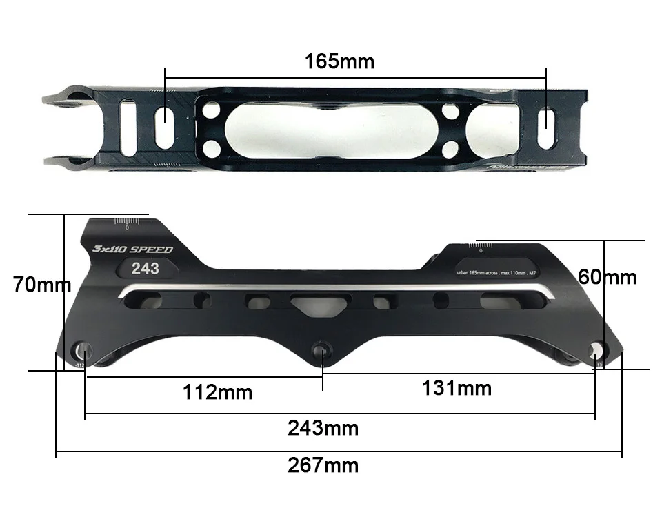 Скоростные роликовые коньки 3*110 мм рамки 243 мм с 100 мм или 110 мм Powerslide коньки колеса для 165 мм Монтажное расстояние Patines база