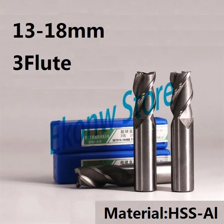 2 шт. 13 мм 14 15 16 17 18 три 3 флейты HSS Концевая фреза CNC бит фреза|milling cutter|end mill cuttermill cutter