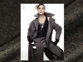 

Herringbone pattern, wool coat, fabric, delicate and silky C370