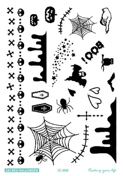 

Temporary Tatoo Fake Tattoo Sticker Happy Halloween Spider Batman Pumpkin Flash Tatto Waterproof Tattoos For Men Girl Women Kids