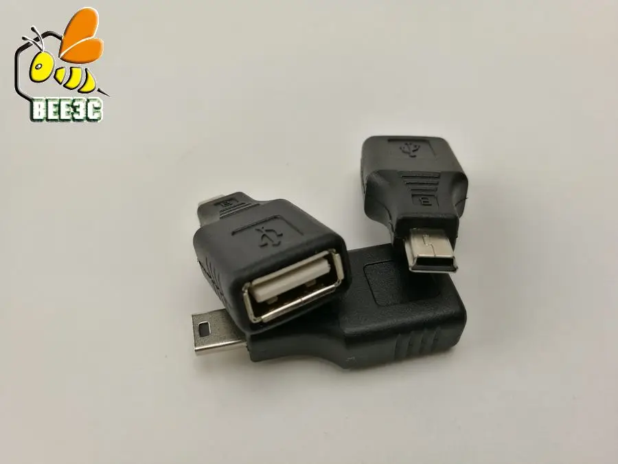 Черный USB Женский к Mini 5Pin Мужской адаптер 500 шт