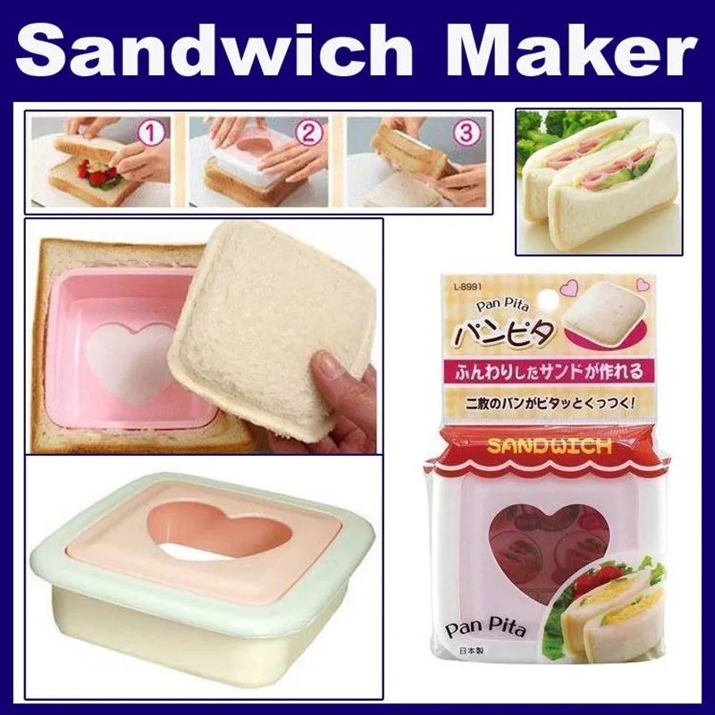 

Easy Use Sandwich Mold Love Heart Shaped Bread Toast Making Mold Cake Mold Toast Cutter Romantic Bento Maker Kitchen Accessories