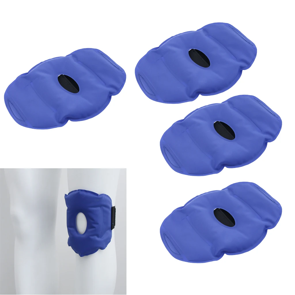 4 Pieces Knee Hot Pack Wrap Gel Ice Bag Cold Knee Brace With Strap Injury Swelling