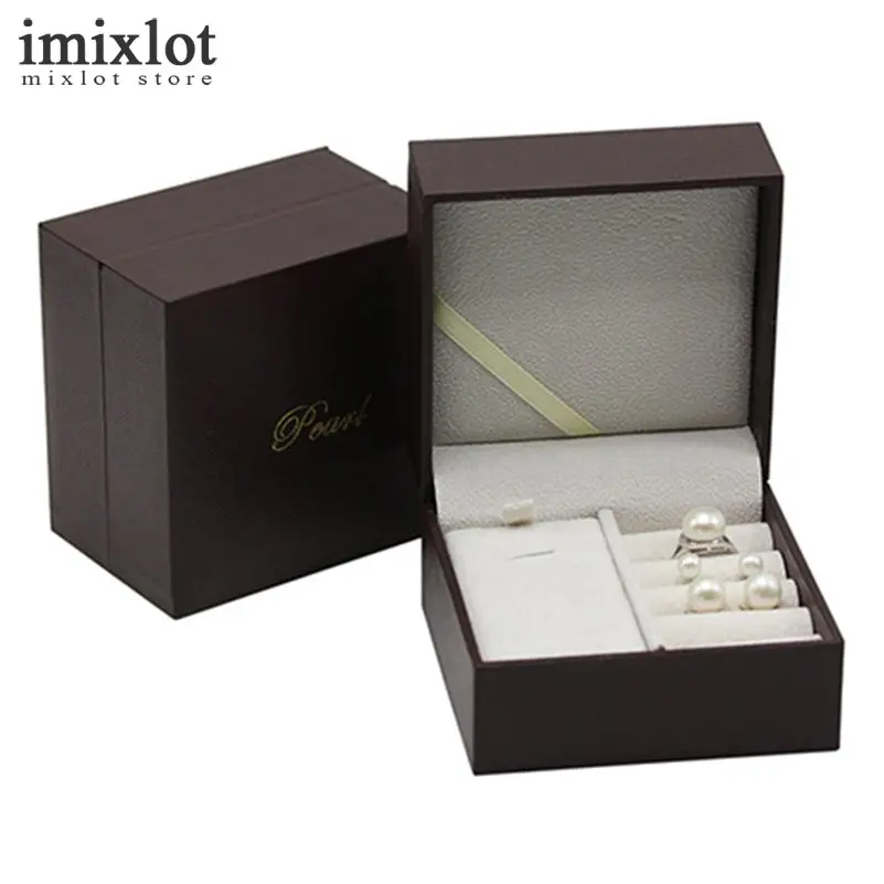 Coffee Square Storage Organizer Jewelry Box Rings Earrings Necklace