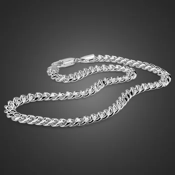 

Wholesale men pendant jewelry 925 silver necklace.Real solid thick 100% pure silver necklace men silver chain 7 mm 20 inches