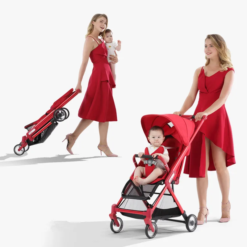 Легкая детская коляска с высоким пейзажем, четырехколесная тележка, складная переносная коляска для новорожденных, детская коляска