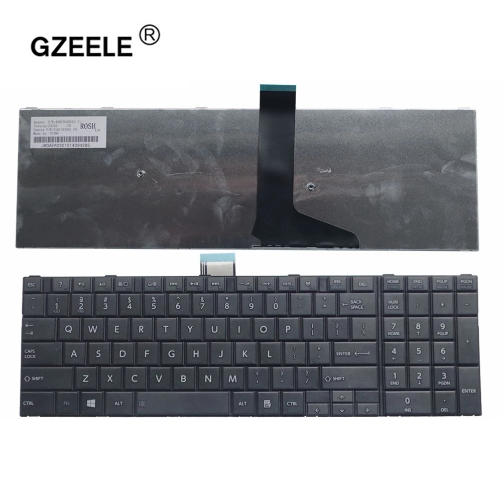  GZEELE New US Keyboard For Toshiba for Satellite S50 S55 L70 L75 C70 C75 laptop black Keyboard Engl