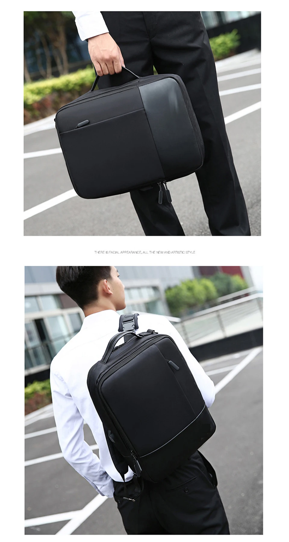 Business Backpack Men Laptop Backpacks 17'' 15.6 Inch Waterproof Male Bags USB Charging Back Pack Notebook Black Travel Bagpack (12)