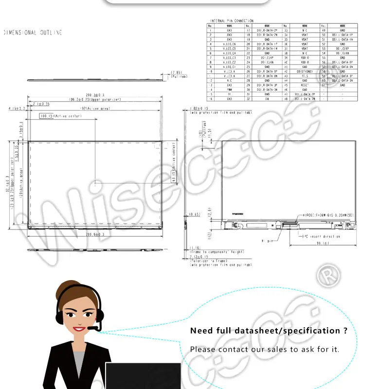 8," 2K разрешение дисплея TFT LCD2560x1600 61 pin HDMI с плата управляющего драйвера для проектора принтера