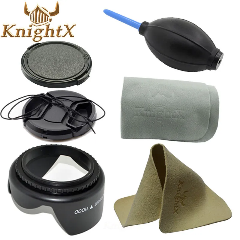 KnightX 49 мм 52 55 58 62 67 72 77 ткань для посуды крышка объектива бленда воздуходувка nikon canon