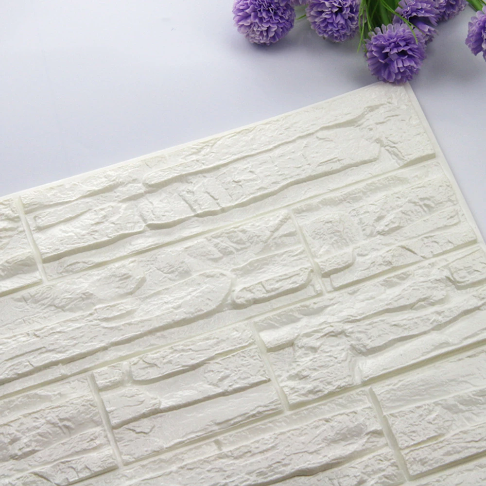 60x60cm PE Foam 3D DIY Wall Stickers Paper Home Wall Decor Embossed Brick Stone