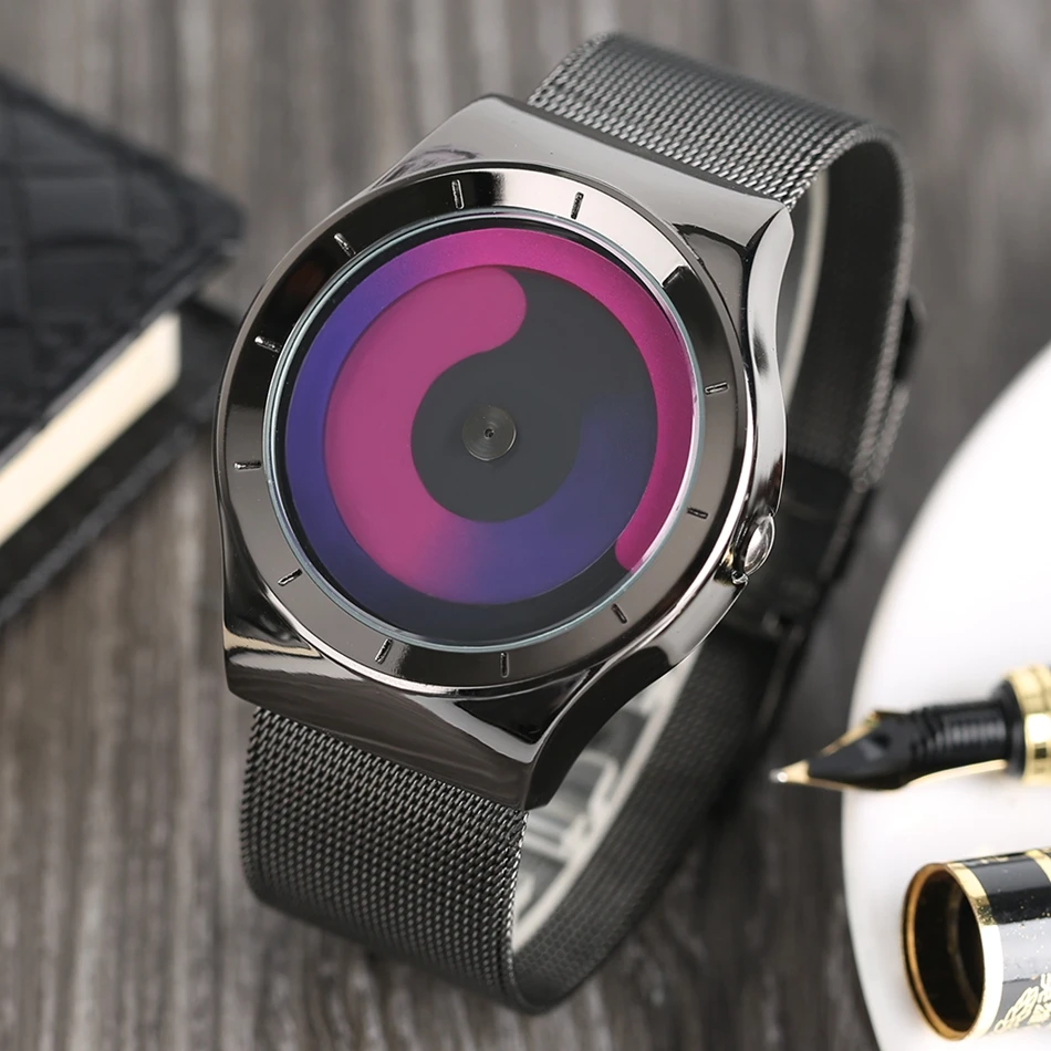 Men Creative Watches Vortex Dial Colorful Design New Arrival Quartz Wrist Watch Men Women Christmas Gift Watch Xmas Clock Relos (32)