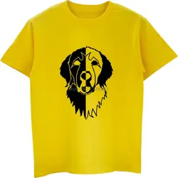 «Funny Love», большой пиренейской Собаки Футболка с принтом Для мужчин хлопок футболка с коротким рукавом Повседневное летняя рубашка крутые