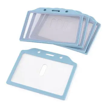 

5pcs 92mm x 57mm Baby Blue Clear Rectangle Vertical Office Slide Card Holder