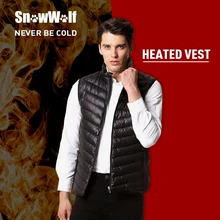 Infrared Heating Thermal Duck Down Heated Vest Man s Windproof Warm Waistcoat For Outdoor Sport Hiking