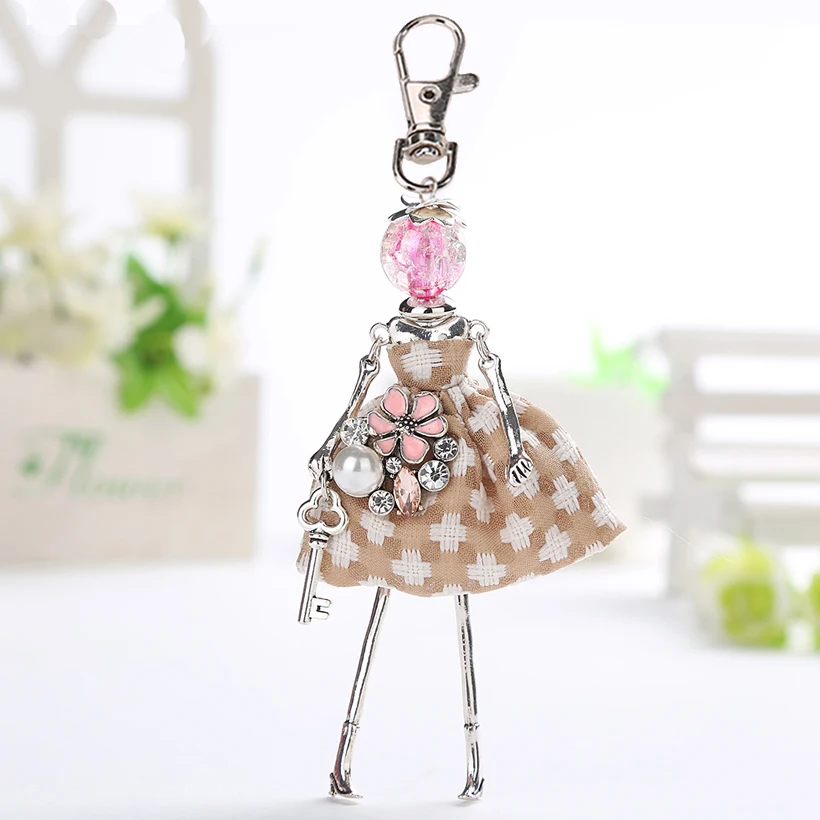 YLWHJJ brand New Women Doll bag Cute Keychain Girl Key Chain Handmade hot Car Pendant Style key ring Fashion Jewelry wholesale - Image 3
