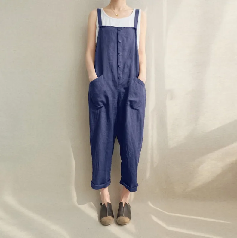 Women Leisure Clothes Retro Loose Wide Leg Pants College Style Female Overalls 2019 Summer Fashion Women Leisure Clothes Retro Loose Wide Leg Pants College Style Female Overalls 2019 Summer Fashion