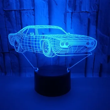 

Acrylic 3D Car Visualization Optical Illusion Lamp 7 Colors Changing Desk Lamp USB LED Touch Home Decor Night Light