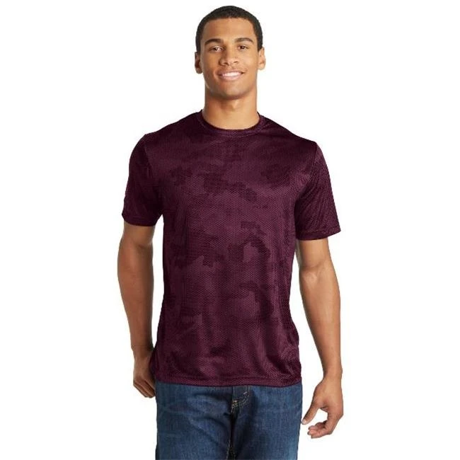 Sport-Tek ST370 CamoHex Tee Maroon - Medium