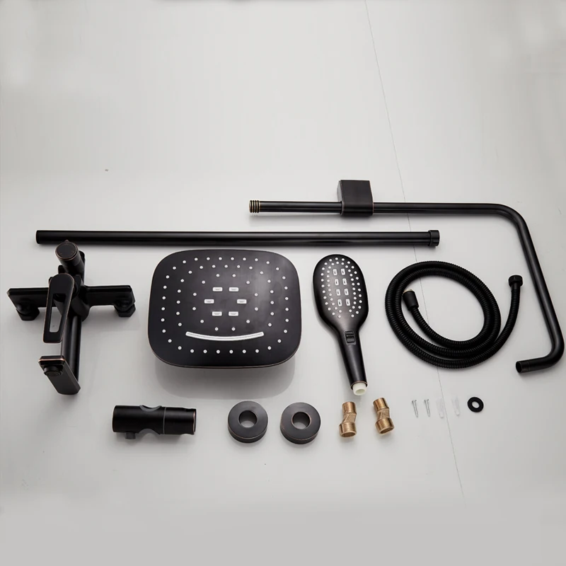 Bronze Black Bathroom Shower Faucet Mixer Wall Mount 8