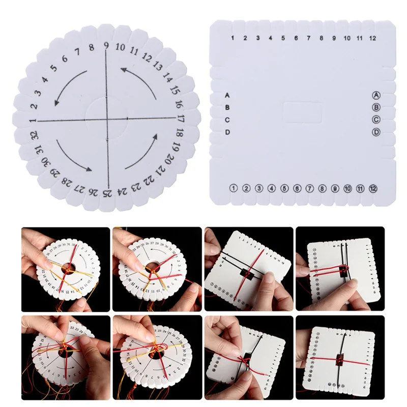 

New 1 Piece Bracelet Knitting Tool Round Square Handmade Braided Rope Knot DIY Bracelets Weaving Tools For Women Friends Gift