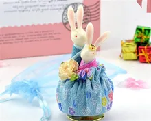 Lovers Rabbit Rotating Ceramic Doll Music Box Gift Home Decor Birthday Graduation Party Wedding Anniversary Lover Girl Women