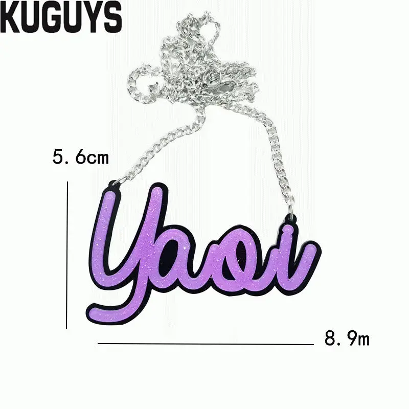 YAOI KUGUYS Модные Акриловые Украшения цветные буквы кулон ожерелье для женщин хип-хоп звено цепи трендовая ведьма заявление ожерелье s - Окраска металла: YAOI