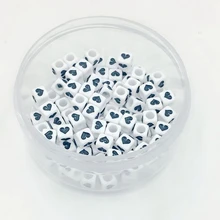 Новинка 6*6 мм квадратный 100 шт./лот смешанный черный любовь сердце акриловый бисер DIY Loom Refills Кубические Подвески Аксессуары браслеты