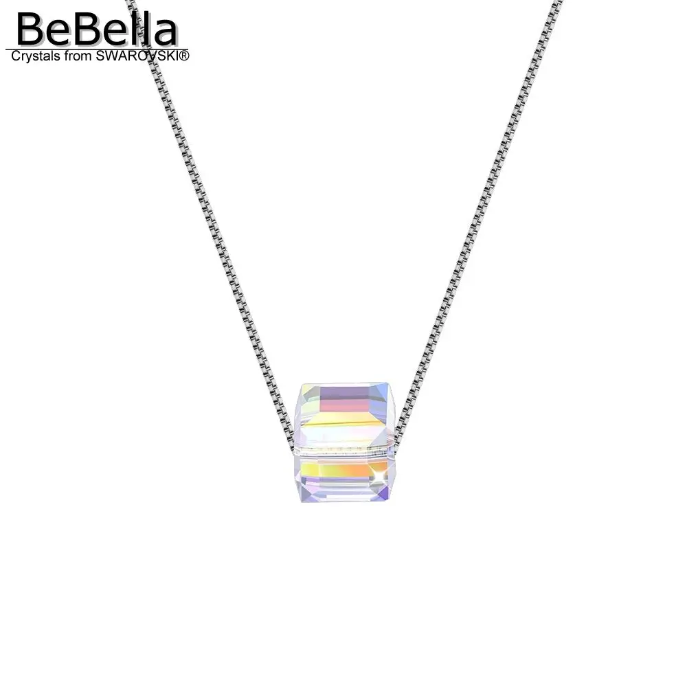 

BeBella love sugar cubes pendant necklace with Crystal from Swarovski for fashion women girl birthday Christams gift 2018