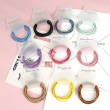 6 шт./компл. резинка для волос для девочек резинкой высокая эластичность не является вредным для волос и ободки для волос Карамельный цвет галстук-бабочка волосы головной убор G0409