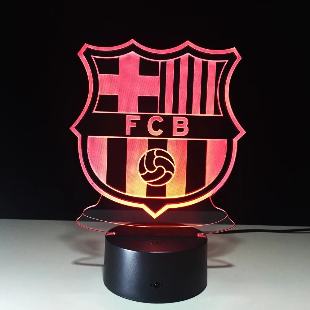 Football Team FCB Night Light Football Club 3D Illusion Table Lamp Colors Changing Luminaria Touch Lights Free Drop Shipping