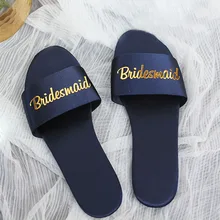 5 пар в партии красный зеленый черный пользовательские блеск логотип Свадебные девичник вечерние невесты подарок для невесты именные Тапочки