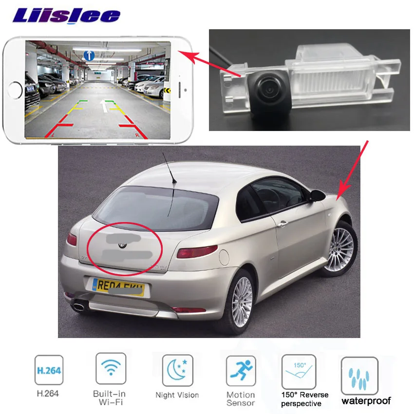 

LiisLee Car camera For Alfa Romeo AR GT Nuvola Spider HD CCD Night Vision Rear View Camera Reversing wireless Camera LED