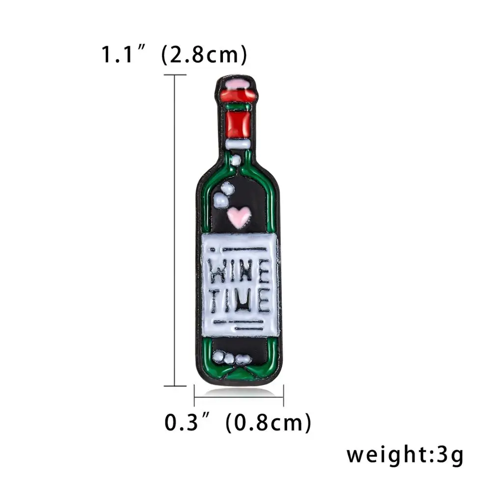 Belleper винное время мини милые Винные бокалы пара Броши бутылки чашки Броши красное вино булавка значок для влюбленных лучший друг ювелирные булавки