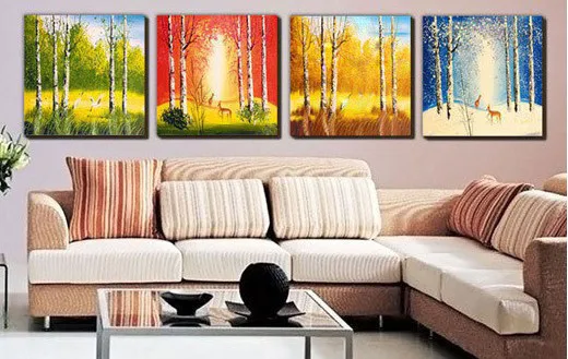 The Four Seasons Group Oil Painting Landscape Wall Art ...
