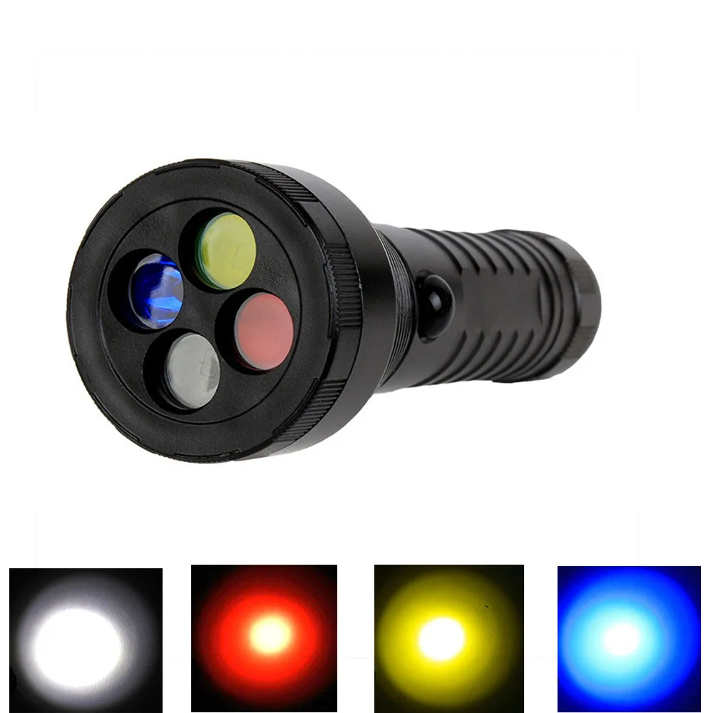 

Goread C80 CREE R2 350LM LED Flashlight Torch Multifunction 4 Color filter Emergency Railway Signal Work Light Aluminum alloy