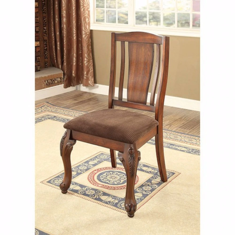 Johannesburg I Traditional Side Chair, Brown Cherry, Set of 2 (1)