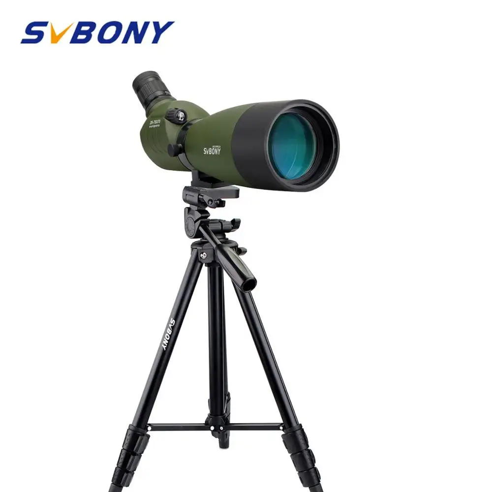 SVBONY Зрительная труба SV14 BAK4 Zoom 25-75x70mm 45De Зрительная труба Birdwatch телескоп+ телефонный адаптер+ 2 штатива F9310